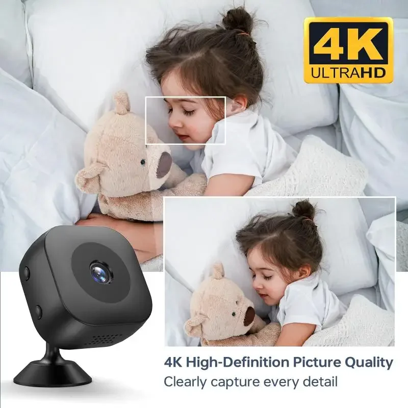 Telecamera 4K HD Pixel Wireless WiFi Monitor remoto Rilevazione movimento Allarme intelligente Telecamera per visione notturna Protezione di sicurezza Nuovo 2025