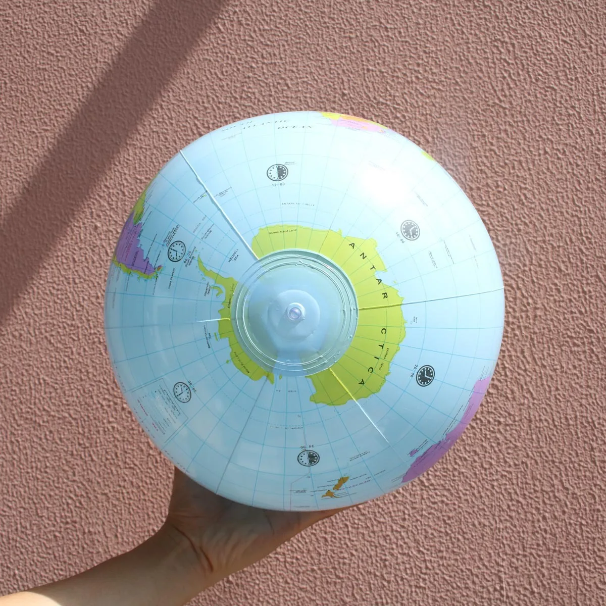 16 Inch English Inflatable Globe Kids Learning Geography Toy Environmental Protection Pvc Globe with Bracket Hole