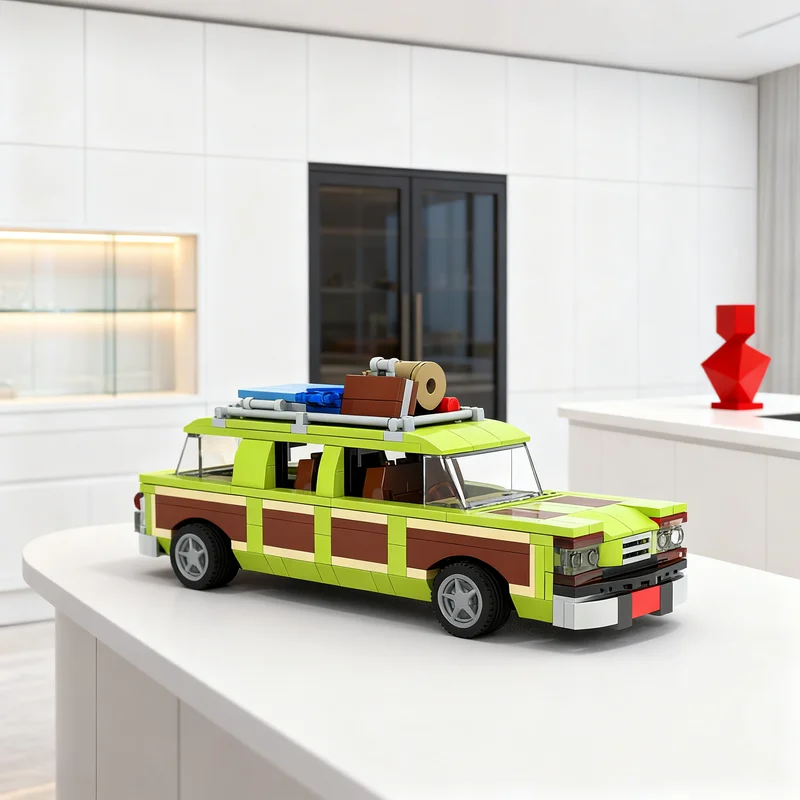 

385 деталей MOC National Lampoon S Wagon Queen: Модель автомобиля для сборки, конструктор, рождественский подарок, игрушка, креативная идея для самостоятельной сборки