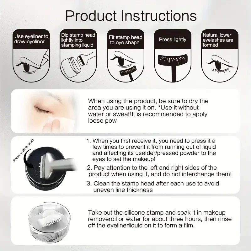 ZVEV Lazy Lower Eyelash Stamp Eyeliner Waterproof Sweatproof Combo Pack No Color Loss 2-in-1 Beginner Convenient image 2