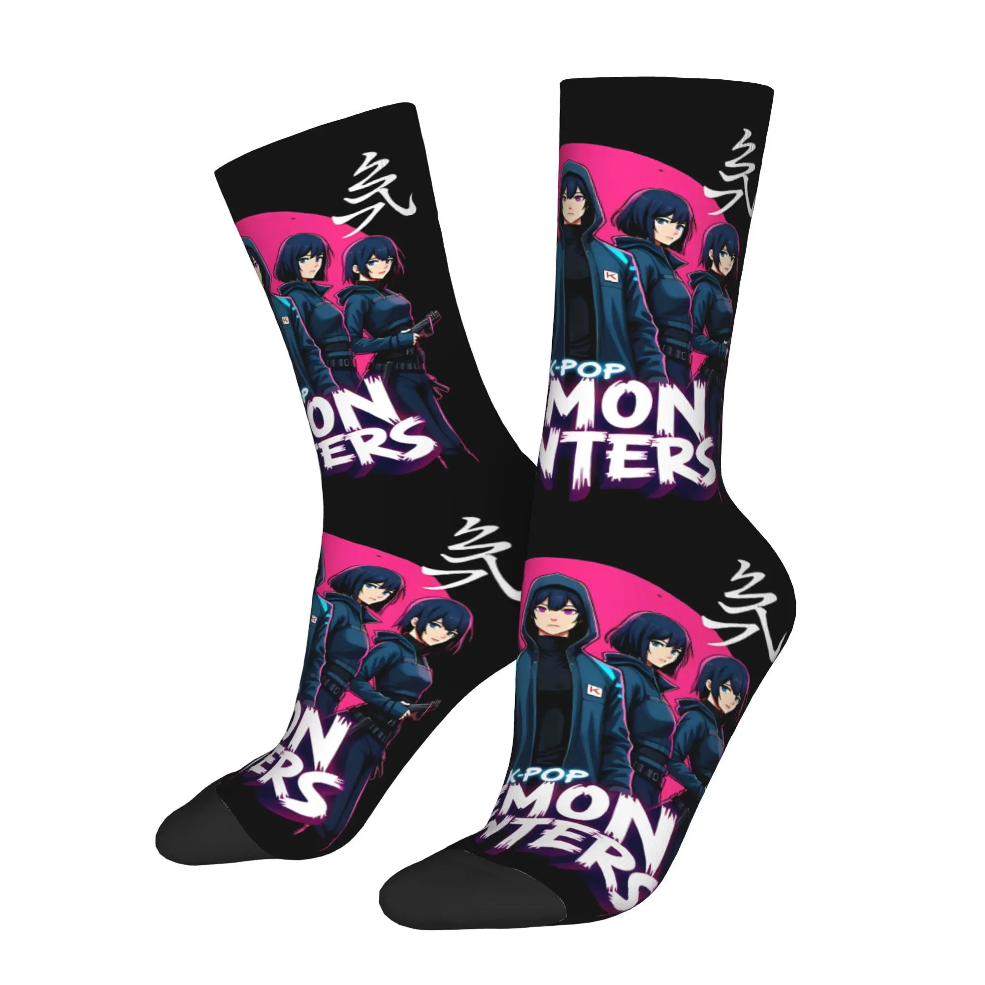 

K POP Huntrx Cartoon KPop Demon Hunters Anime Sock Printed Man Polyester Fashion