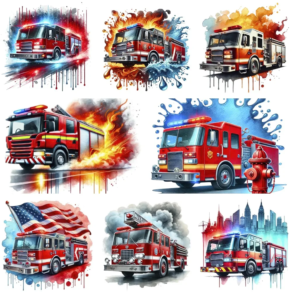 

Diy Diamond Painting Cross Stitch Kit Fire Truck Firefighter Themed Nursery Full Square Picture of Rhinestone Toddler Room Decor