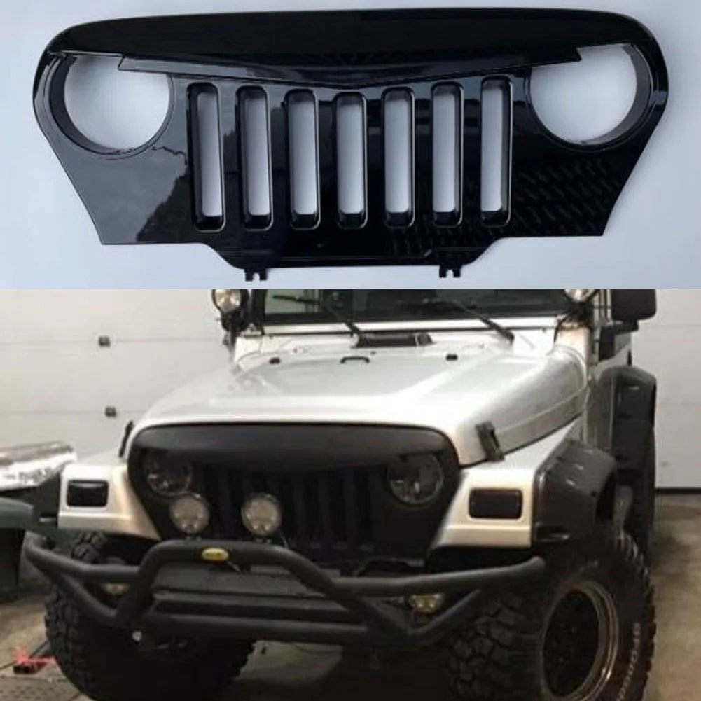 

1PC Black Front Grille Overlay Grill ABS Accessories for Jeep Wrangler TJ 1996-2006
