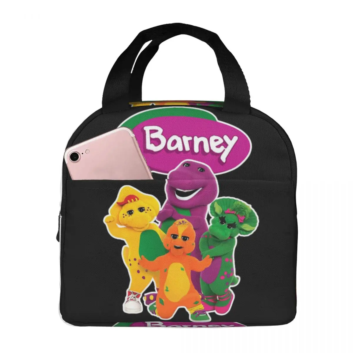 Barney And Friends (2) Lunch Bags Insulated Bento Box Portable Lunch Tote Leakproof Picnic Bags for Woman Student Travel