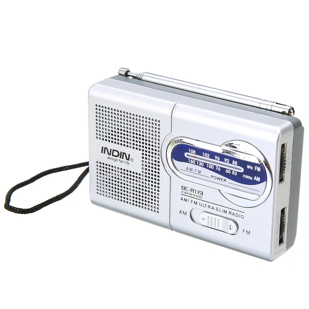 BC-R119 AM FM Portable Pocket Radio Big Speaker Large Tuning Wheel Stereo Sound Radios Player For Senior Home Walkman