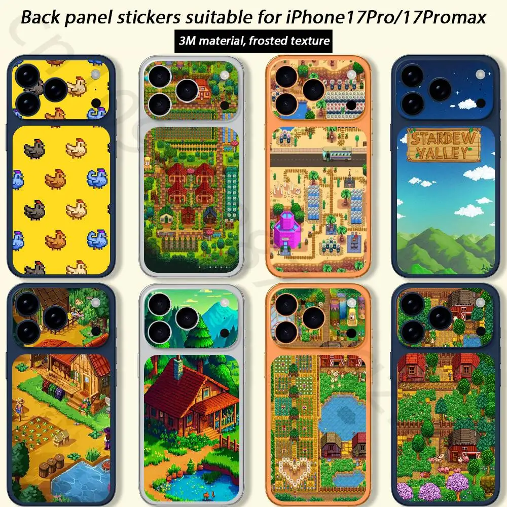 

S-Stardew-Valley For iPhone 17 pro Max 17 pro Full Cover Decal Skin Wrap 3D Colorful Rear Protective Sticker Film