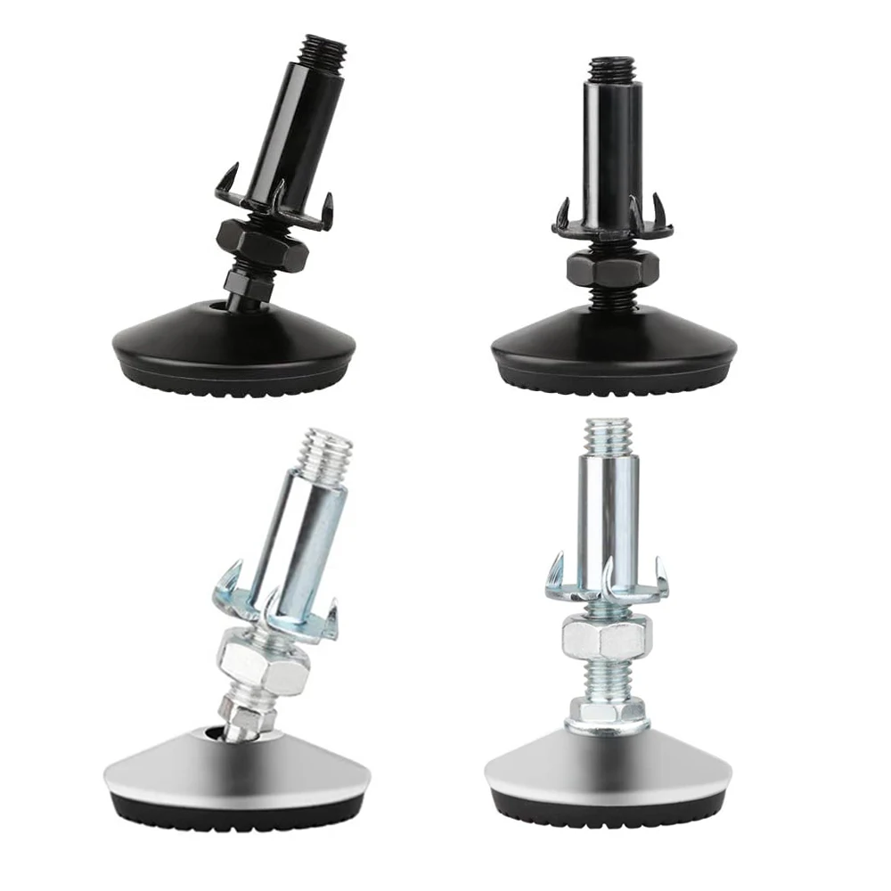 Pies niveladores ajustables giratorios, pie nivelador de muebles de alta resistencia con tuerca en T, tornillo en gabinete, mesa, silla, pata niveladora automática