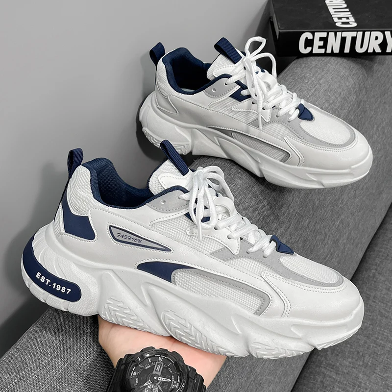 

Men's Casual Shoes Increase Platform Sneakers Fashion Athletic Running Shoes Lace-up Chunky Sneakers Anti Slip Sports Shoes