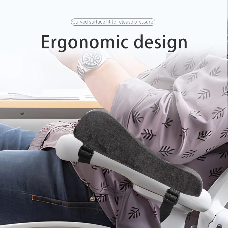 2 Stück ergonomische Armlehnenpolster, Bürostuhlkissen zur Druckentlastung von Ellenbogen und Unterarm, universelle Passform, konzipiert zur Druckentlastung – Detail 3