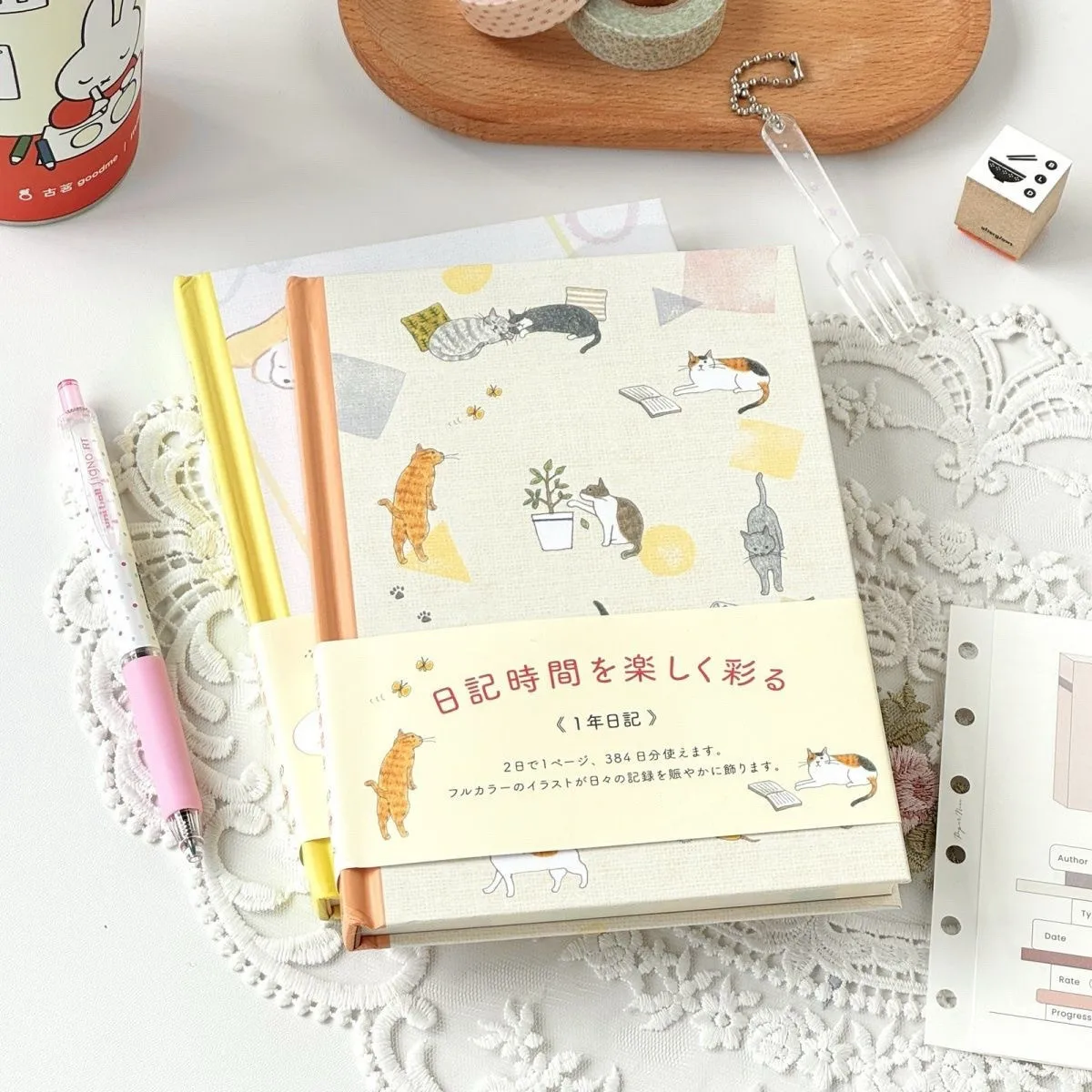 New High-Quality Cute Cat Diary Planner Student Lined Notebook Cat Illustration Notebook Stationery