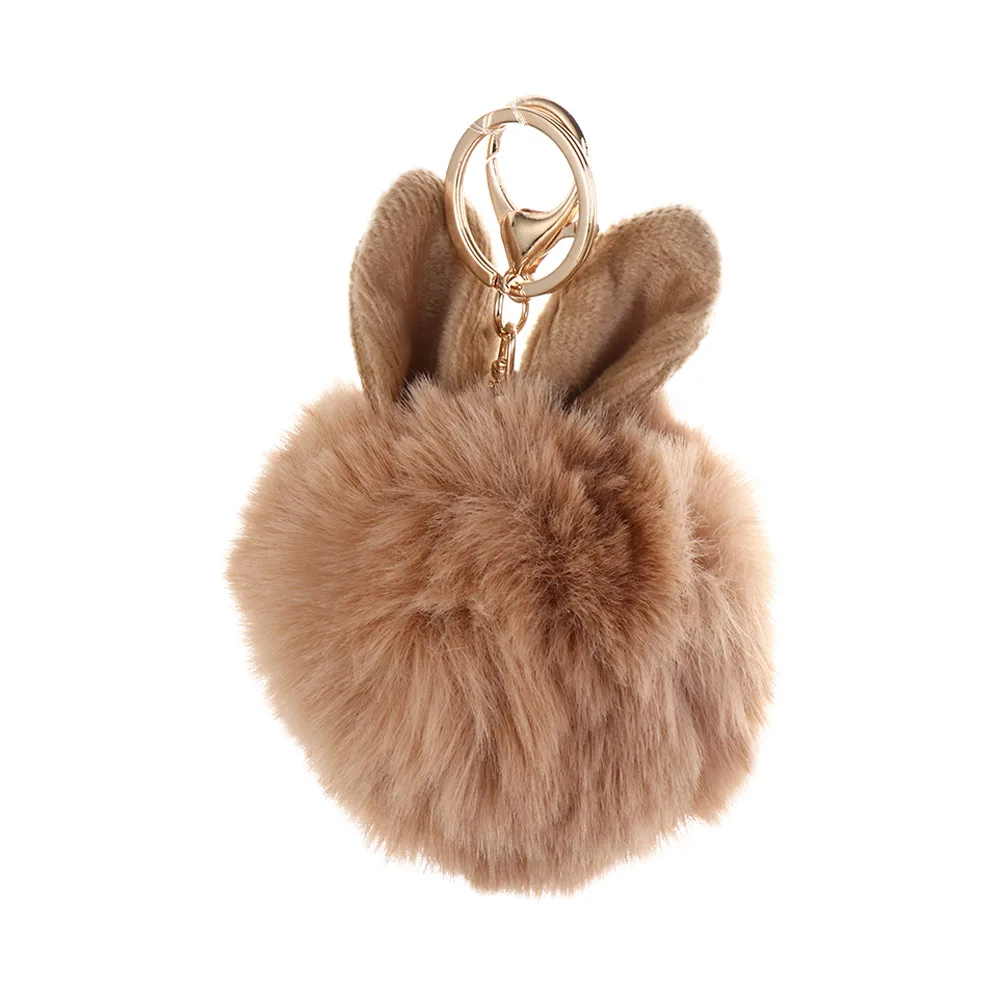 

Fluffy Car Ornament Bag Charms Rabbit Hair Cute Woman Bunny Keychain Bag Pendant Fur Ball Key Ring Pom Pom Key Chain