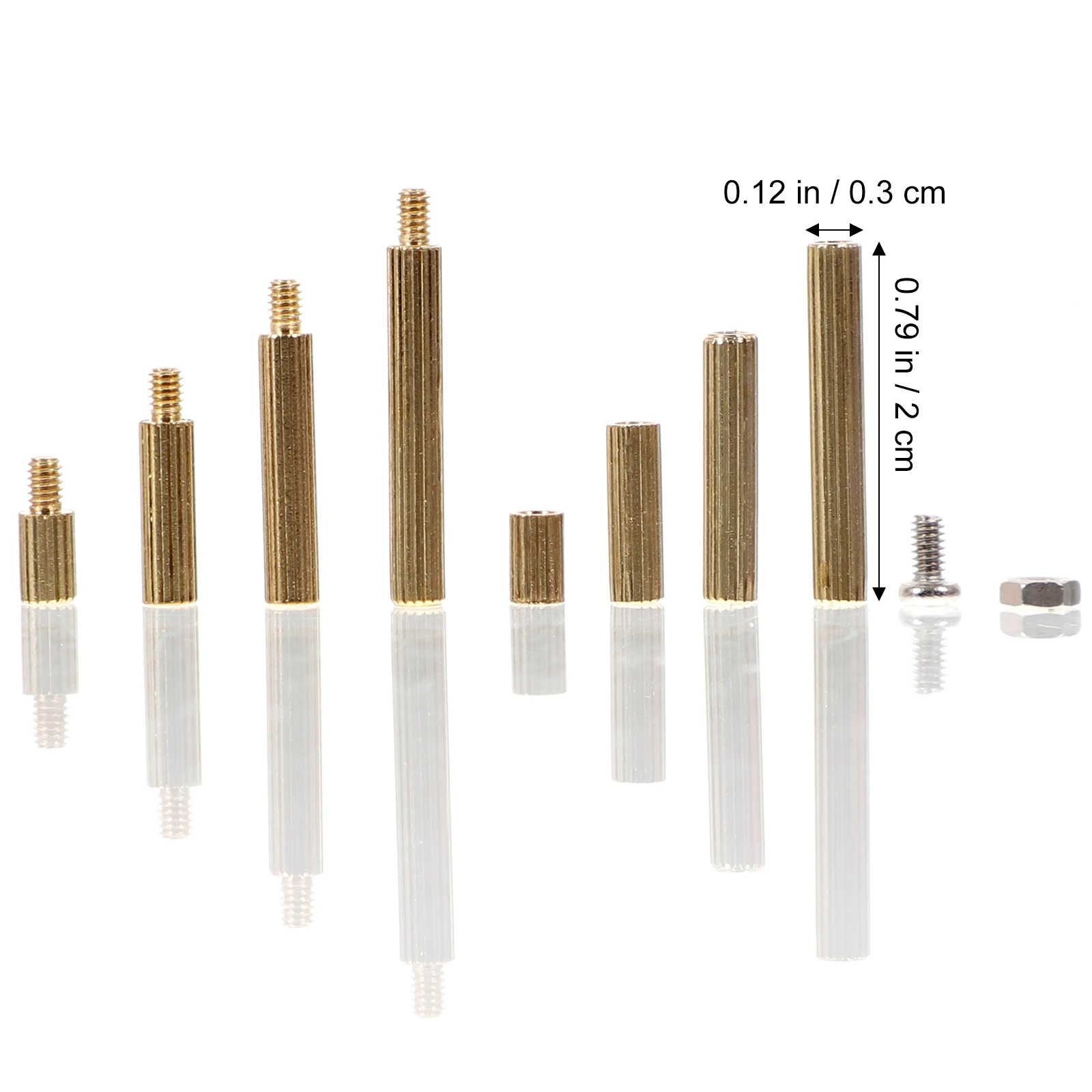 

120pcs Laptop Copper Column Golden Brass Standoff Assortment Kit Corrosion Resistant Strong Hardware Standoffs for Computer