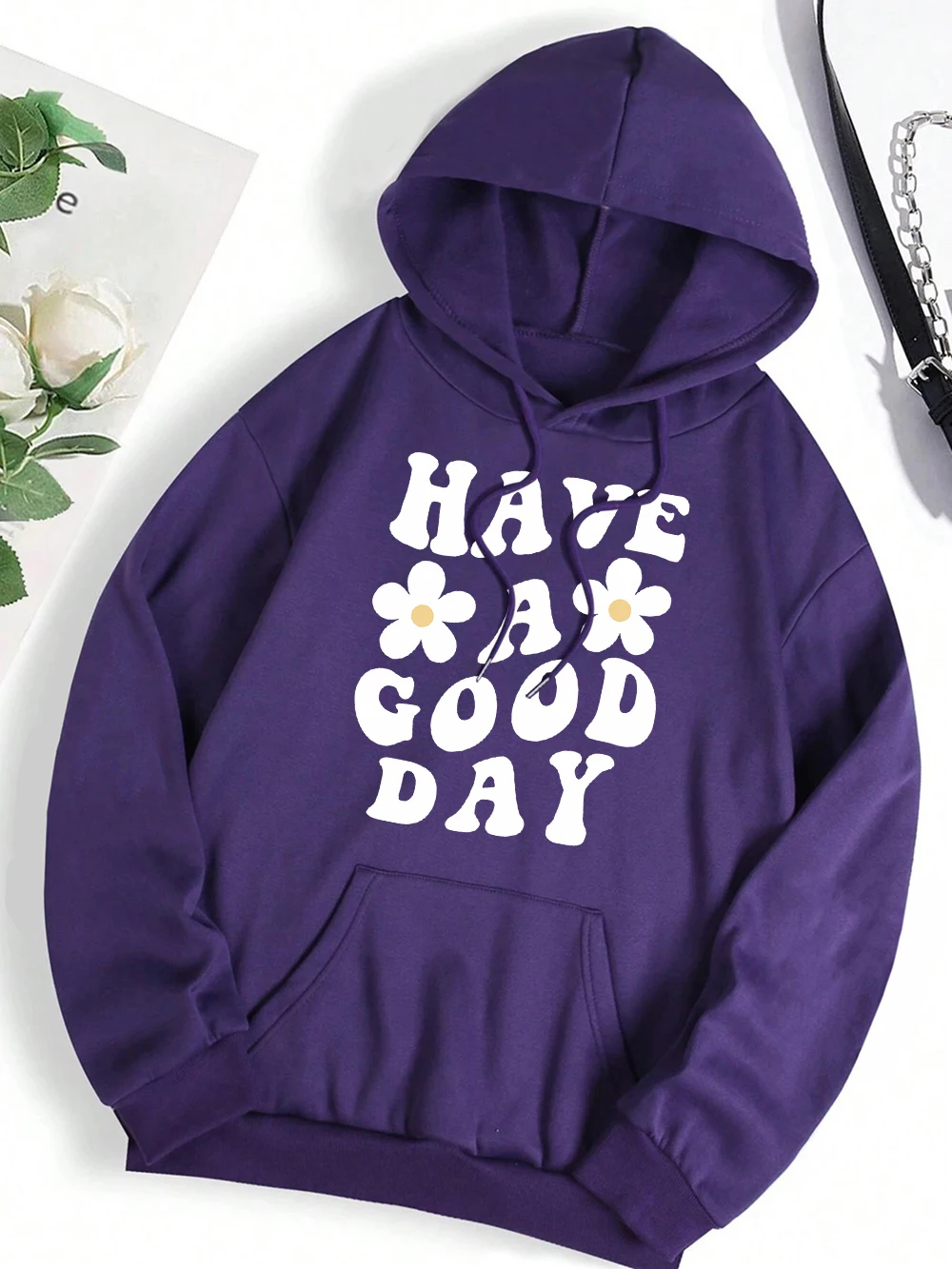 Have A Good Day Letter Graphic Print Men Women Hoodies Cute O-Neck Hoodie Pattern Fleece Sweatshirt Street Hip Hop Couple Hoody