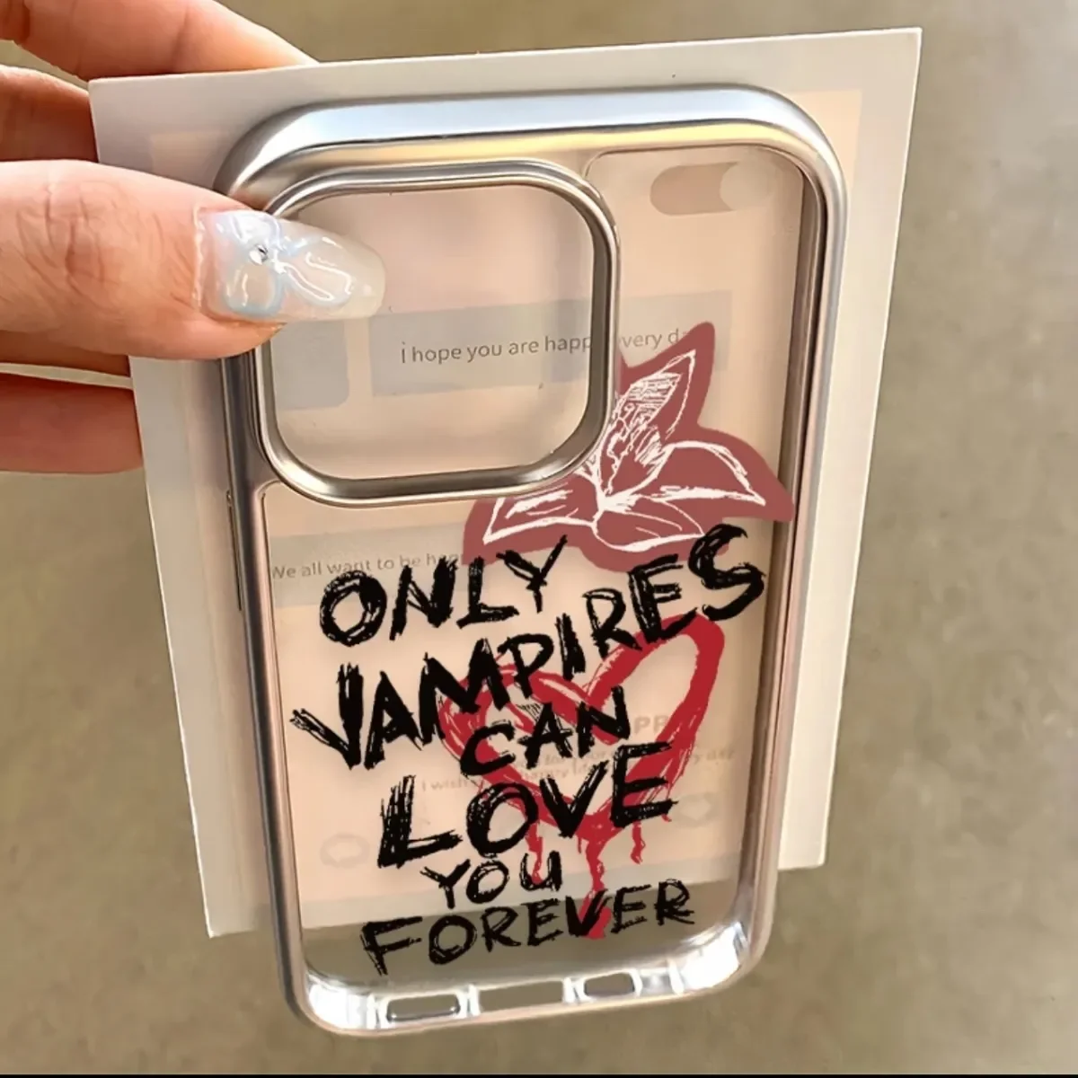 Vampires Love Forever Fashion For iPhone 16 15 14 13 12 11 Pro XR XS Max 7 8 Plus ShockCoveroof Soft Phone Y2K INS Funda Cover