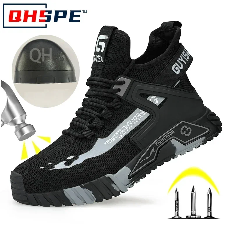 High top Safety Shoes Men Steel Toe Work Shoes Men Anti-puncture Safety Shoes Woman Work Safety Boots Man Indestructible Shoes