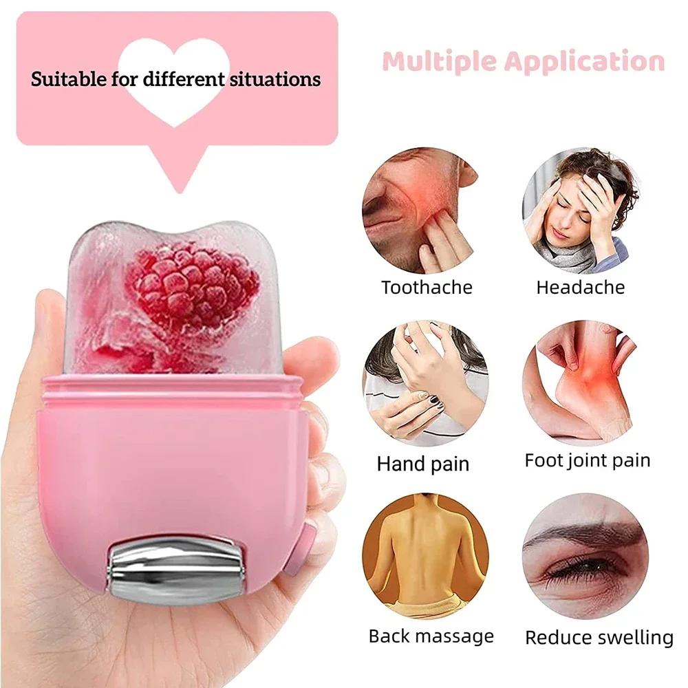 2 In 1 Ice Roller for Face Gua Sha Facial Roller Puffiness Relief Massage Skin Care Beauty Treatment Tool Upgrade Face Massager