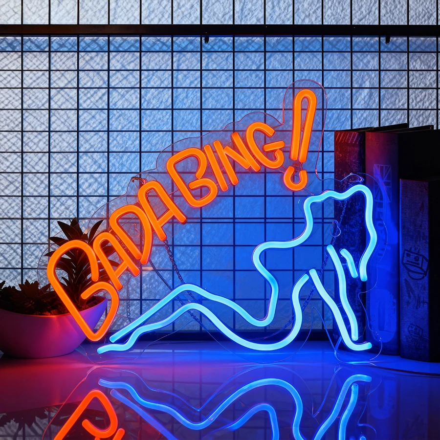 Bada Bing Neon Sign For Wall Decor,Light Up Sign For Man Cave,Bar,Club,Store,Hotel,Party,Bedroom Decoration,USB Powered