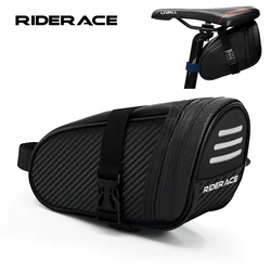 RIDERACE Bicycle Saddle Bag Small Waterproof Storage Black  Reflective For MTB Road Mountain Bike Seat Tail Rear Tool Pouch Bag