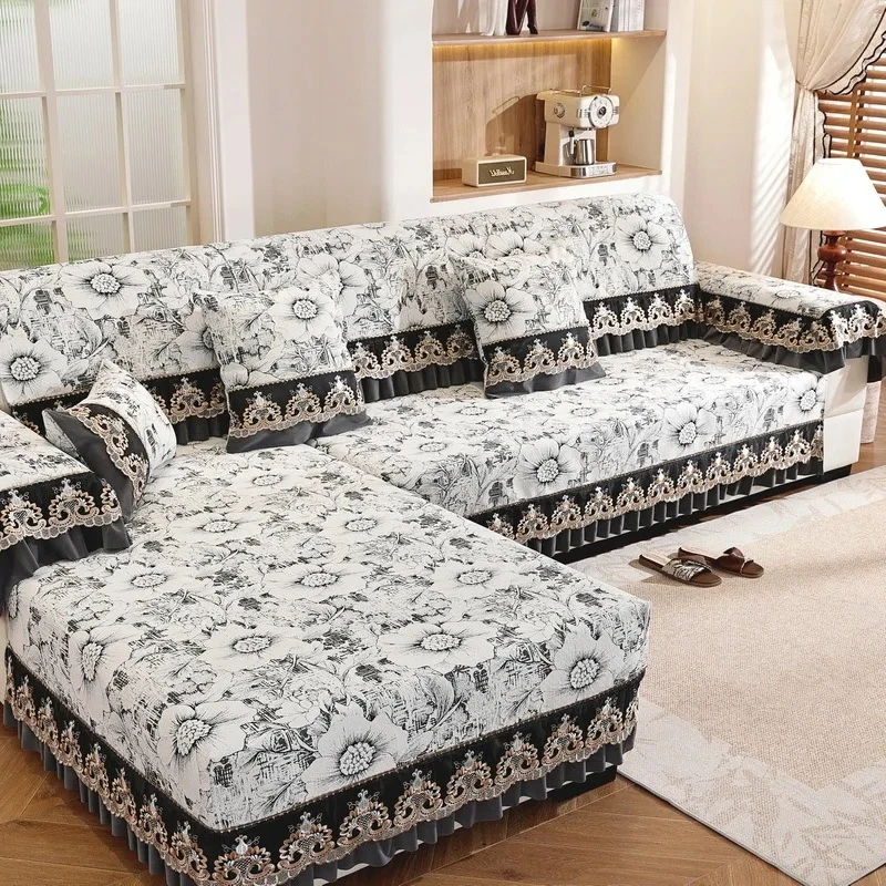 

Chenille Sofa Cover Washable Non-slip Couch Protector Pet Friendly Sofa Mat for Living Room L Shaped Sofa Towel Cushion 쇼파 패드