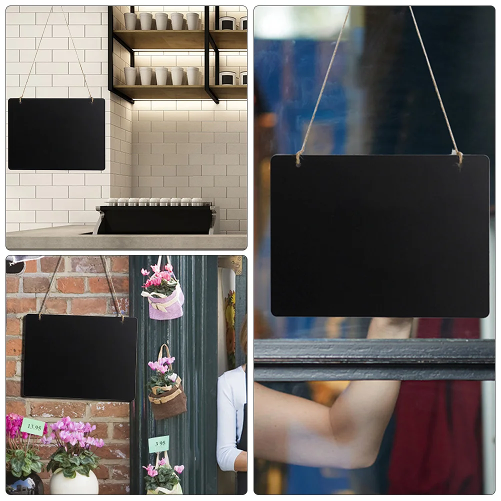 2 قطعة علامة السبورة الخشبية سبورة صغيرة معلقة مع الحبل لتزيين نافذة الحائط رسالة رسم استخدام الرسوم المتحركة #5