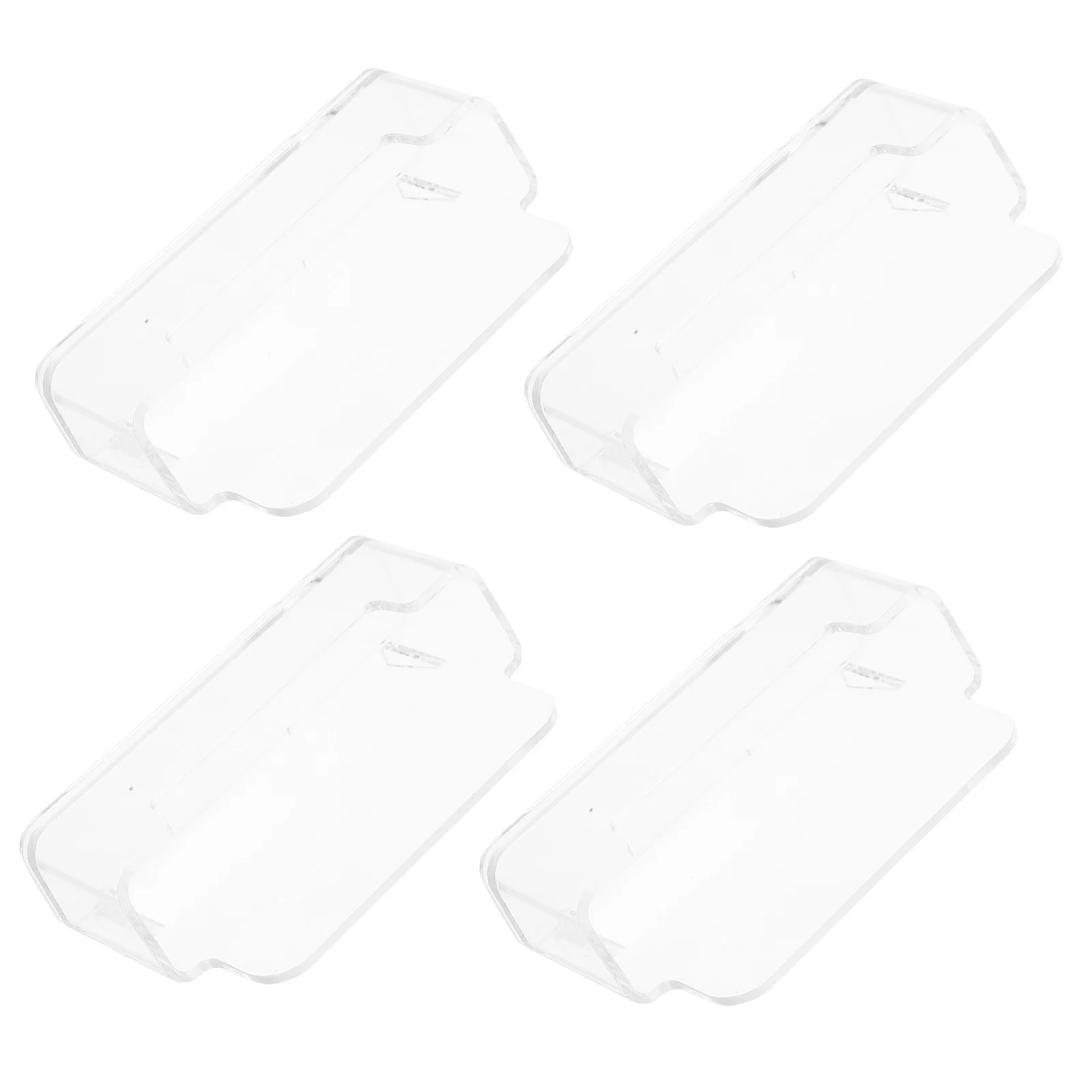 

4Pcs Transparent Business Card Holder Clear Acrylic Desktop Stand Office Home Card Organizer Display Rack Modern Design