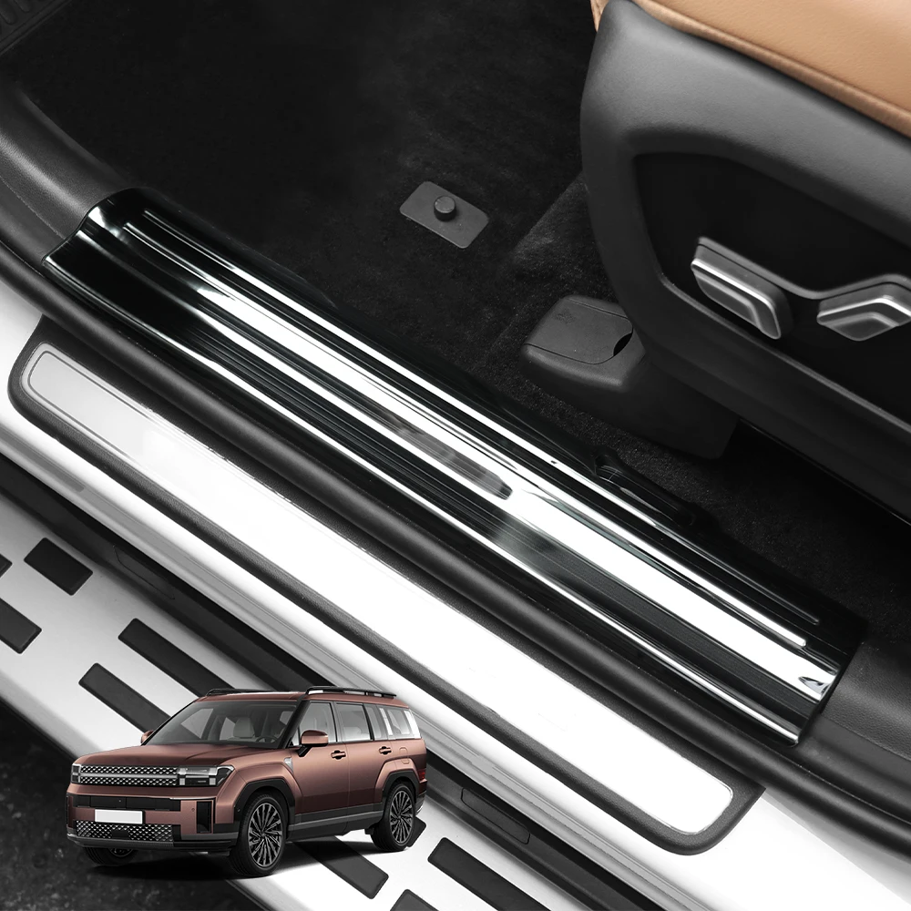 

4Pcs For Hyundai Santa Fe MX5 2024-2025 LHD/RHD Stainless Steel Inner Door Sill Protector Cover Door Threshold Trim Accessories