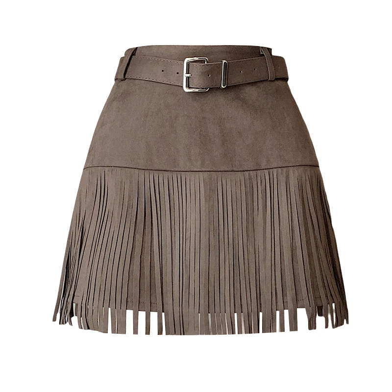 سيولش عالية الخصر خمر شرابة المخملية المرأة ألف خط التنانير الزنانير 2025 جديد الخريف الشتاء مثير التنانير الصغيرة المتزلج الإناث