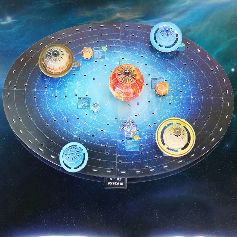BAAA-146 шт. 3D набор головоломок с солнечной системой, настольная игра «Планета», бумажная головоломка «сделай сам», обучающая и образовательная научная игрушка, детский подарок на день рождения