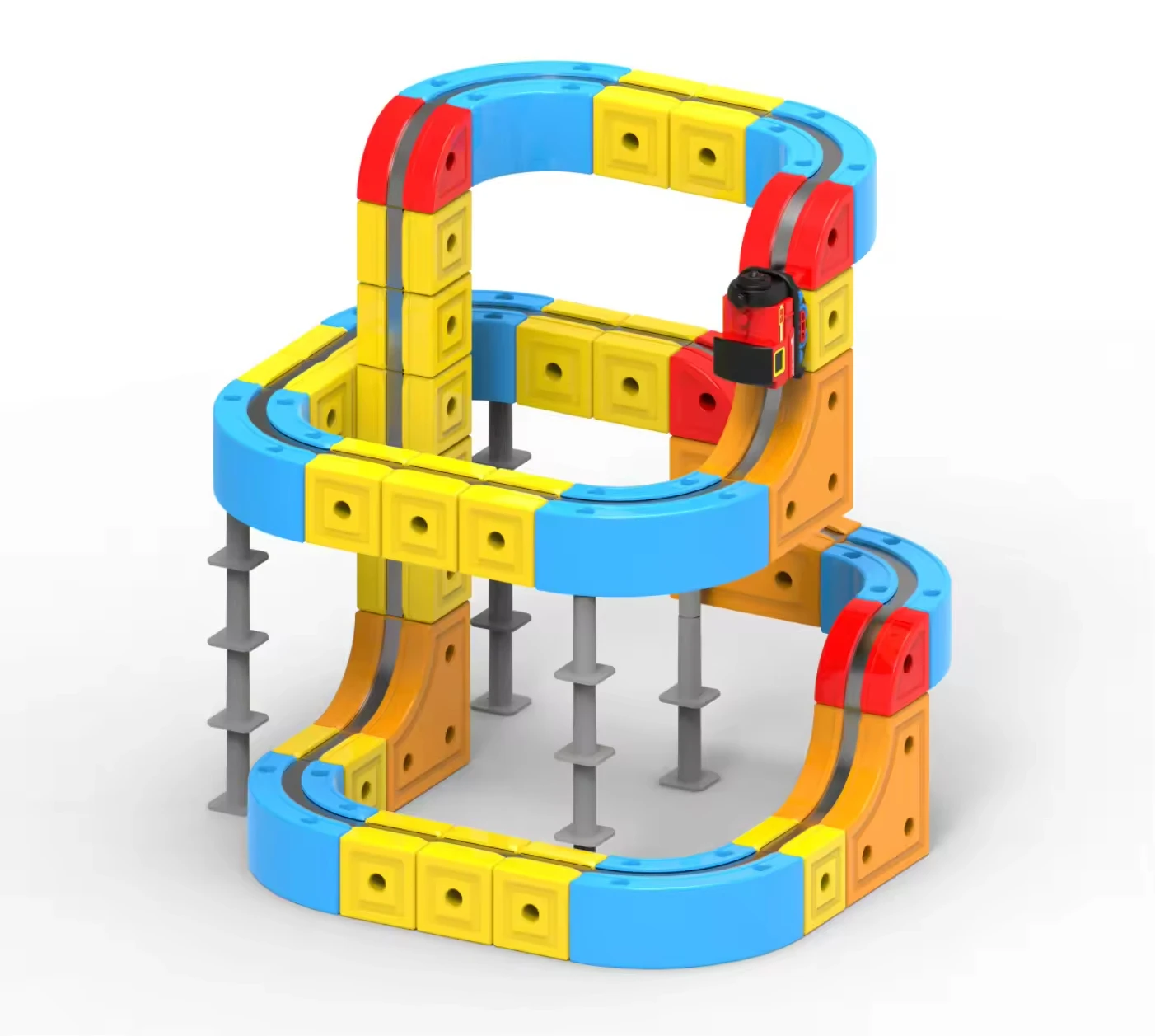 البناء المغناطيسي DIY 3D قطار لغز المسار الكهربائي سباق السيارات أطفال لعبة تعليمية الجمعية الجذعية بنة السكك الحديدية مجموعة السيارات