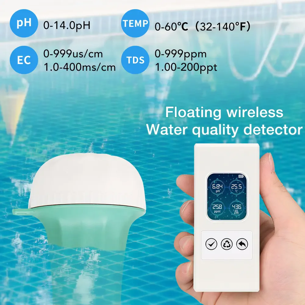 BLE-YF04 Wireless swimming pool detector 4 in 1 PH EC TDS Temp Remote control  Water Quality Detector