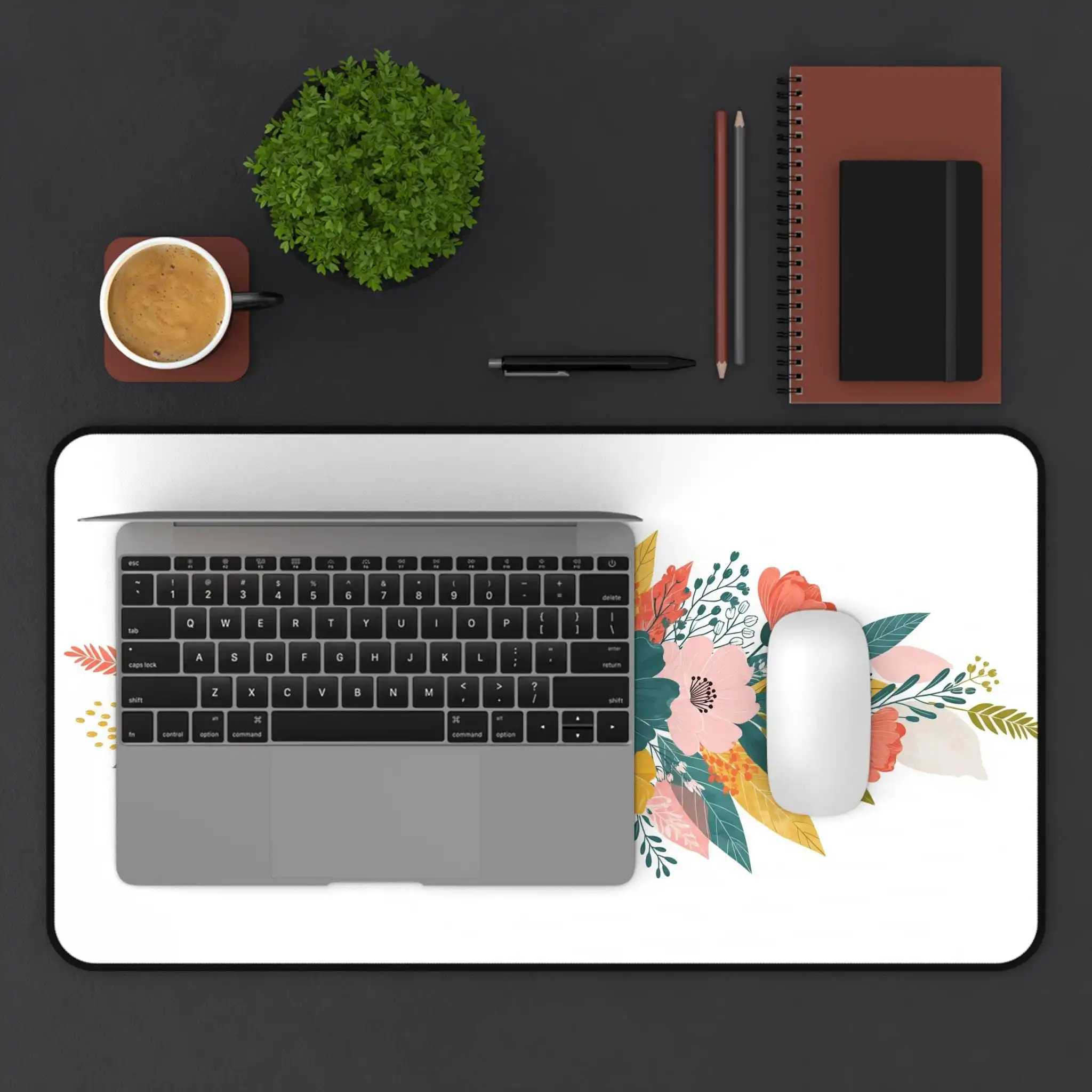 Floral Pattern Placemat, Artistic Aesthetic Office Decoration, Minimalist Style Enthusiast Gift, Gamer Mat Kawaii Desk Pad