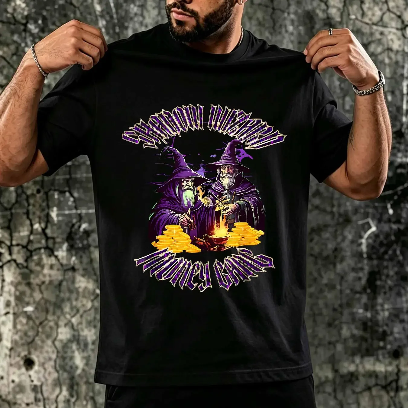 washed T Shirt Shadow Wizard Money Gang vintage Washed designer clothes Stretched Slightly Breathable Top For Everyday Wear