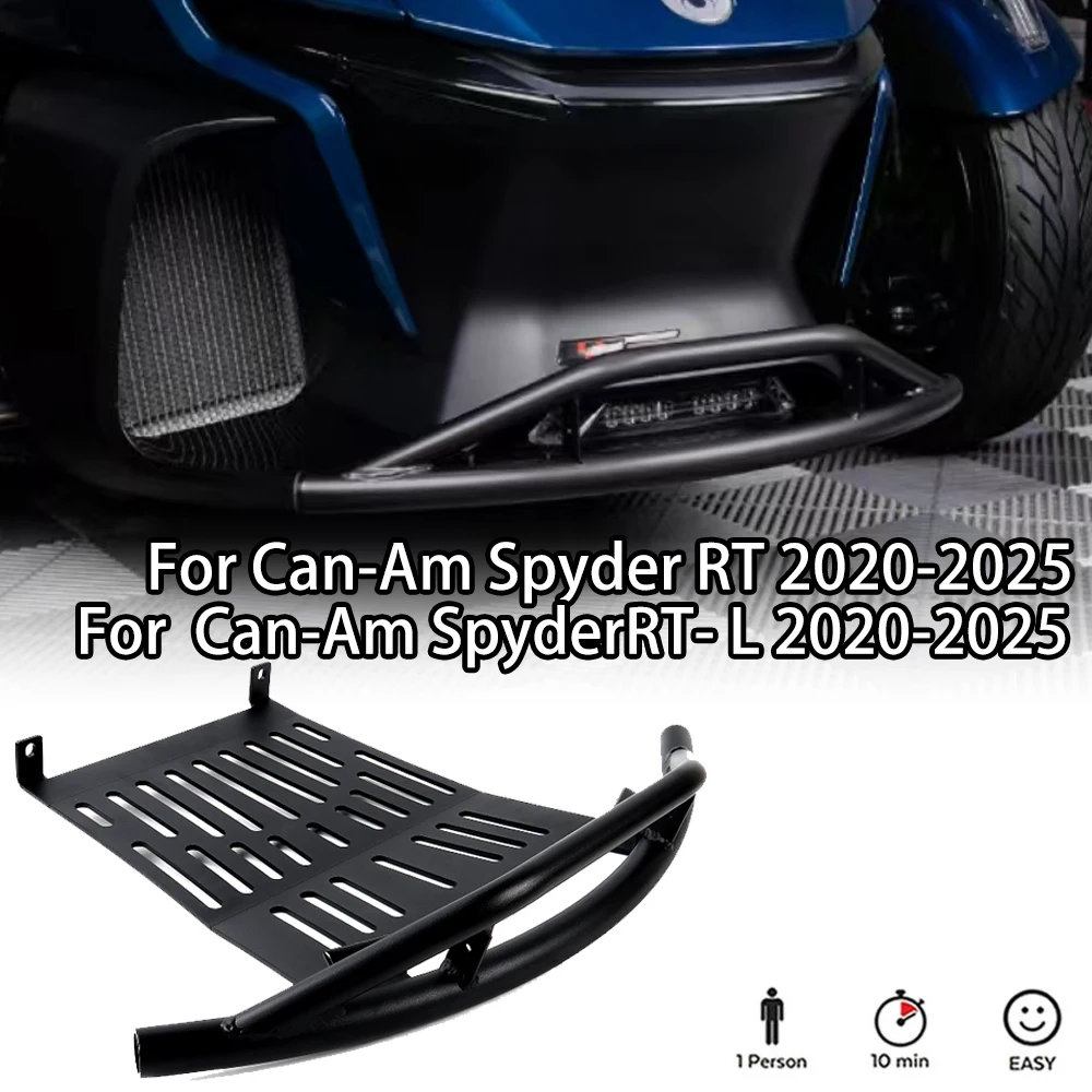 

2020-2025 Can-Am Spyder RT/RT-L Steel Tubular Front Bumper with Skid Plate, Crash Protection Grille Guard