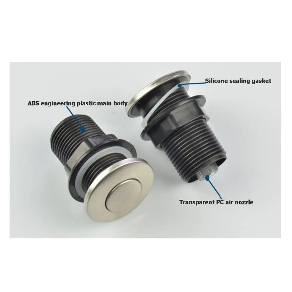 【TODAY-BUY】~@ Garbage Disposal Air Switch Kit Part, Sink Top Button Switch for Kitchen Sink Drain (Short 2.5
