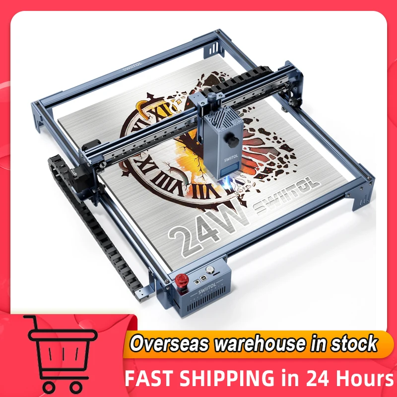 

Swiitol C24 Pro 24W Laser Engraver with High Speed 0.01mm High Precision Laser Engraving Machine 400x400mm Working Area for Wood