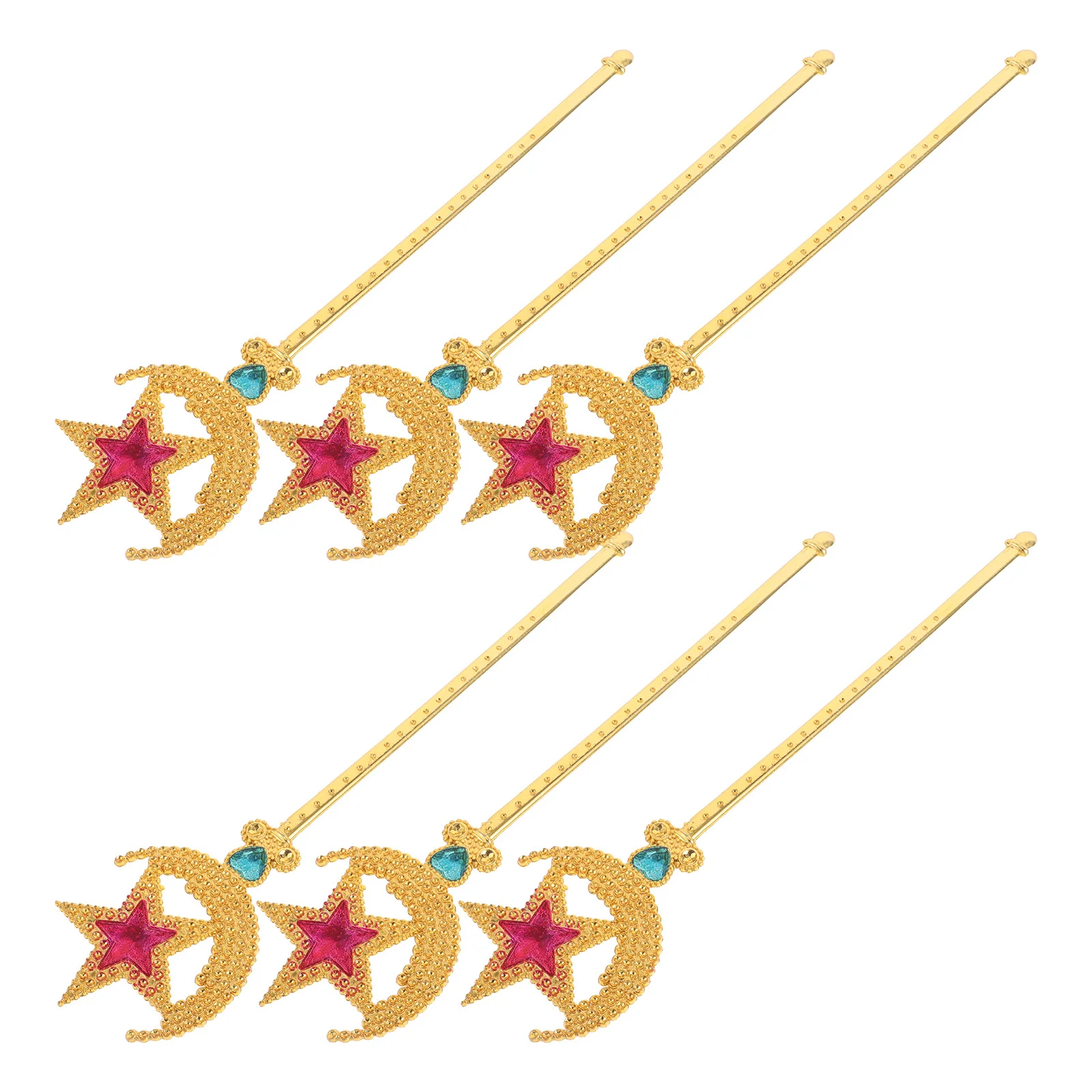 6 szt. różdżek w kształcie gwiazd dla dzieci na imprezy, taniec, urocze, kolorowe rekwizyty do odgrywania ról, cosplay, różdżki festiwalowe, akcesoria do kostiumów dla dzieci