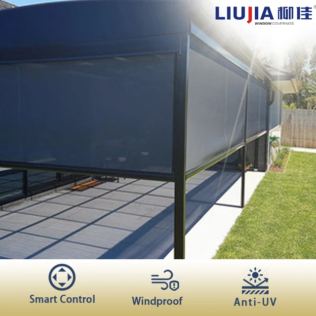 Factory Waterproof Zip Screen Outdoor Motorized Roller Blinds Customizable