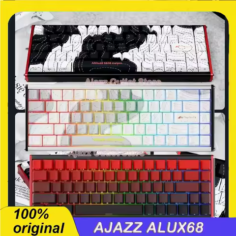 AJAZZ ALUX68 Magnetic Switch 8K Hot Swap RGB Mechanical Keyboard Aluminum Alloy Wired RT Custom Gaming Keyboard Gift Accessorie