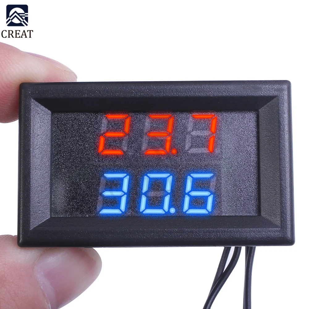 DC 4V-48V Digital LED Thermometer Waterproof Temperature Sensor Meter Detector Tester for Car Indoor Baby Bath Incubator