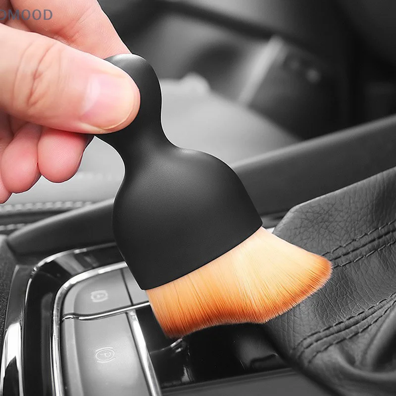 Car Interior Cleaning Brush Center Console Clean Tool Air Outlet Cleaning Soft Brush with Shell Car Crevice Dust Removal Brush