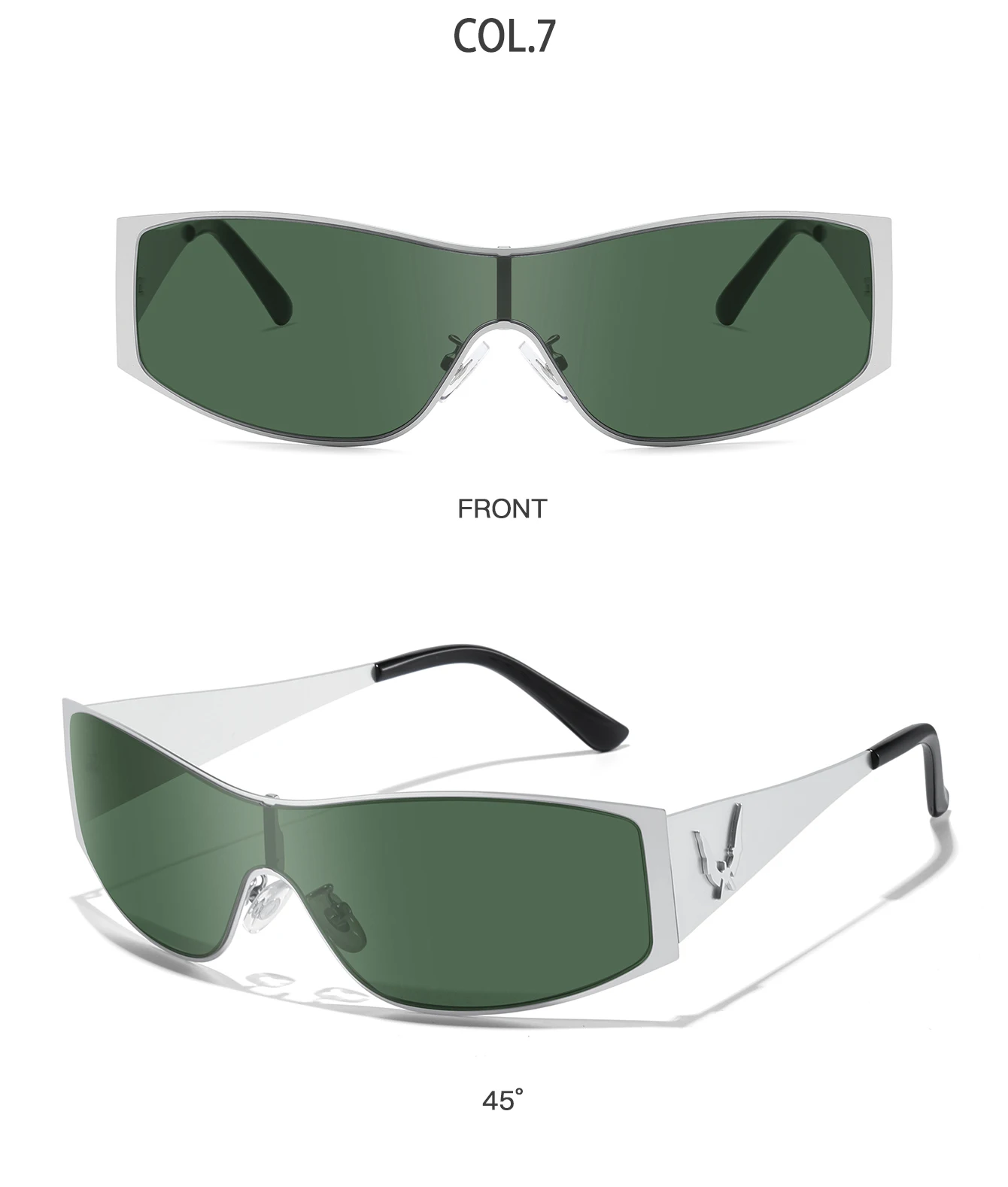 Modische Übergroße Metall-Sonnenbrille mit UV400-Schutz für Männer und Frauen im Vintage-Stil für Wandern und Radfahren – Detail 10