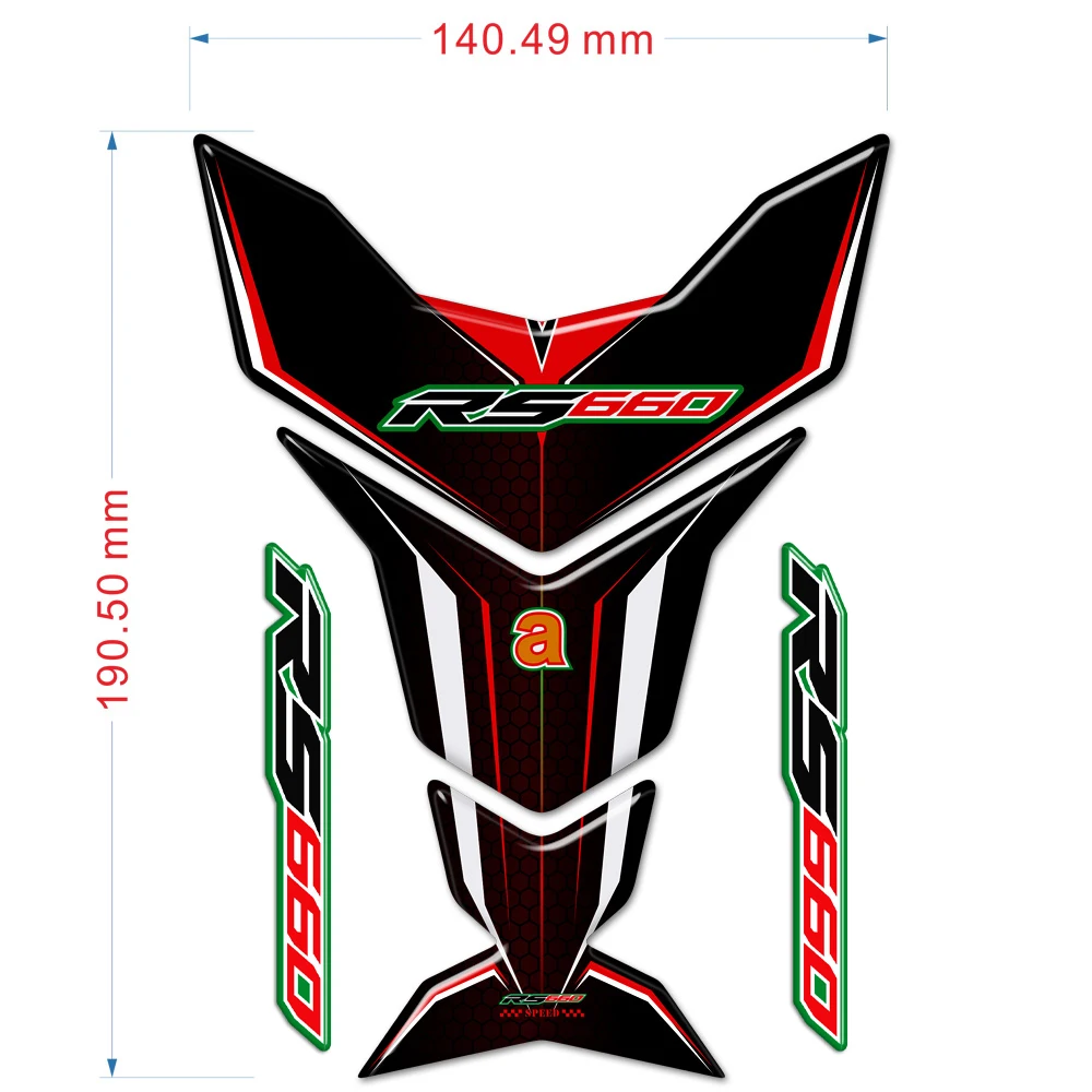 

For Aprilia RS660 Motorcycle Fuel Oil Kit with Knee Fish Bone Tank Pad Stickers Protector Decals - Essential RS660 Models