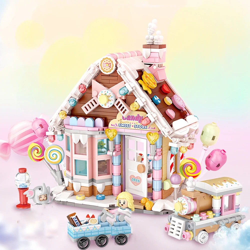 

Идея город, вид на улицу, мини-блок, конфеты, уличный пейзаж, сборка, строительные кирпичные фигурки, десертная комната, игрушки для детей, подарки