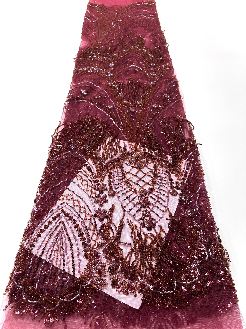 

Nigerian High-Quality Tulle Lace Fabric 2026 African Embroidered Mesh Net with Beads And Sequins for Dress Making