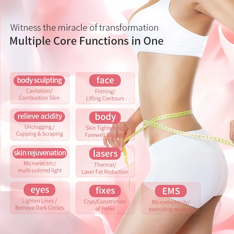 9 في 1 فراغ الليزر آلة تردد الراديو 40K ليبو التخسيس بالموجات فوق الصوتية شفط الدهون آلة التجويف شد الوجه شكل الجسم #2