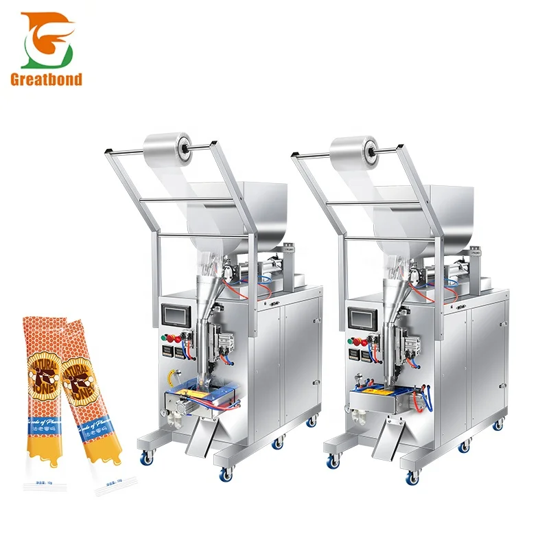 Supplier Chocolate Milk Soy Sauce Cream Sesame Paste Vertical Fill Sealer PE Bag Three-sided Seal Mixer Liquid Packaging Machine