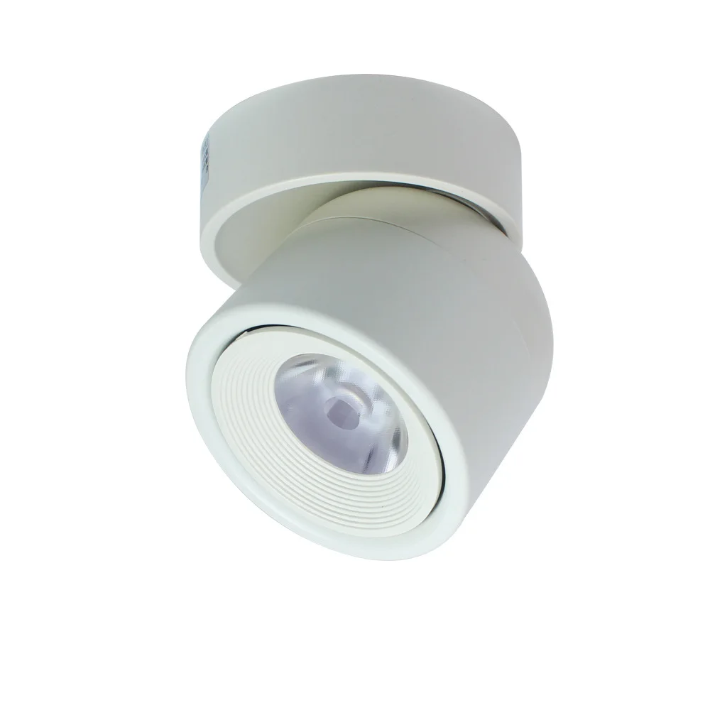 Refletor de teto LED 360 °   Rotação COB Luz de teto 7W / 12W Lâmpada montada em superfície Design moderno para fábrica de iluminação interna