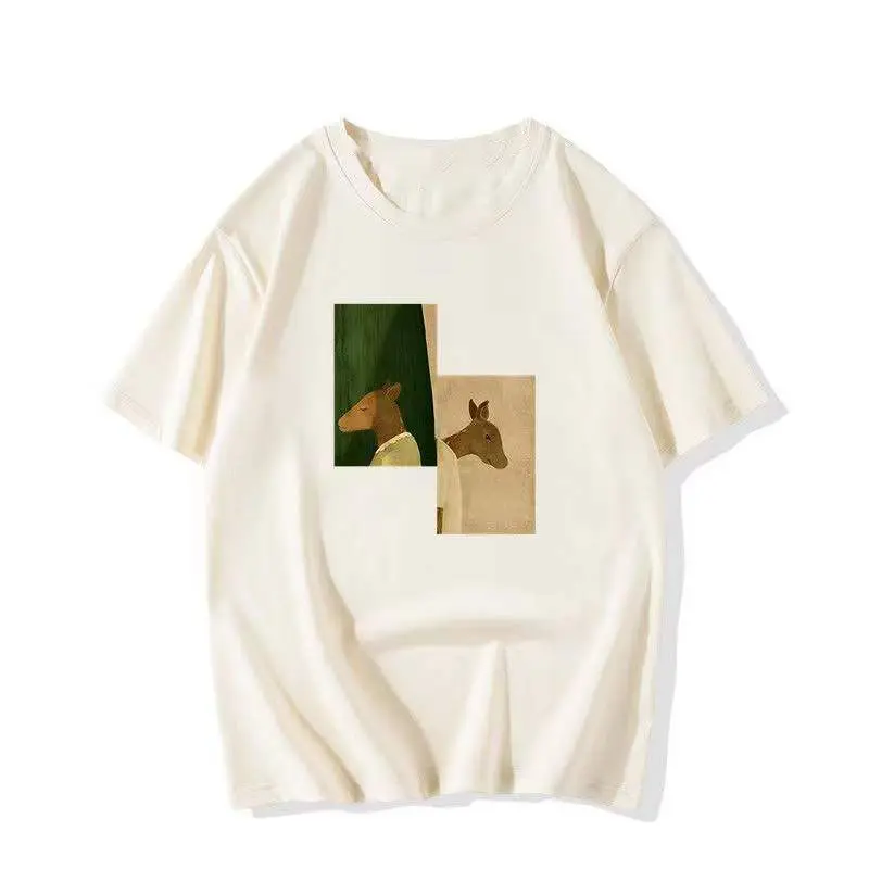 

Men's 100% Pure Cotton Basic Round - Neck Short - Sleeved T - Shirt for Summer
