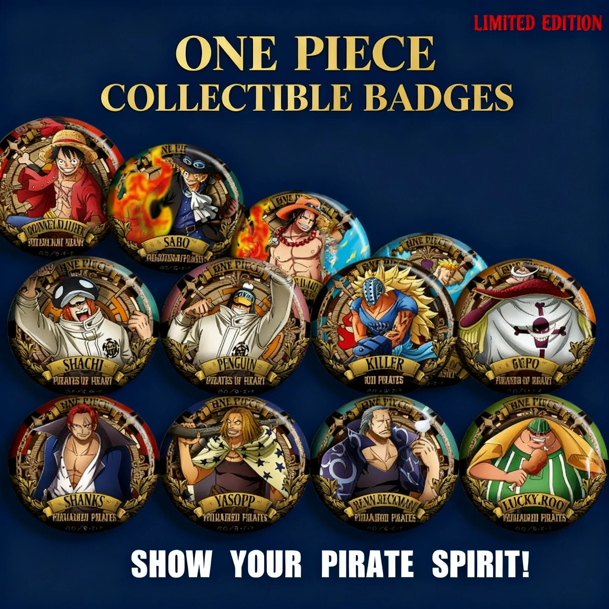 

ONEPIECE Anime Badge Pin Luffy Pendant One Piece C Style Manga Brooch Cosplay Accessories for Fans Collection Gift