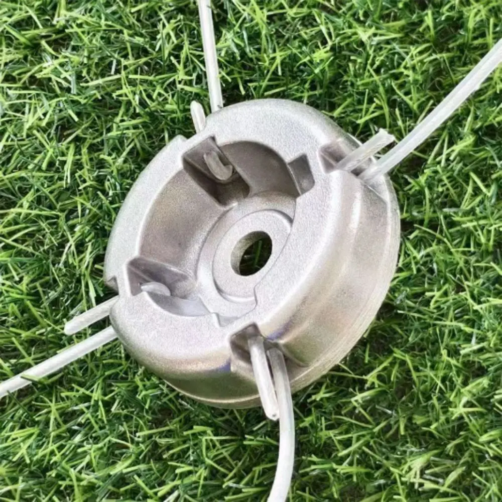 Nylon Steel Line Universal Lawn Mower Head Wire Rope Through Hole Aluminum Alloy Base Aluminum Alloy Head Through Hole Design